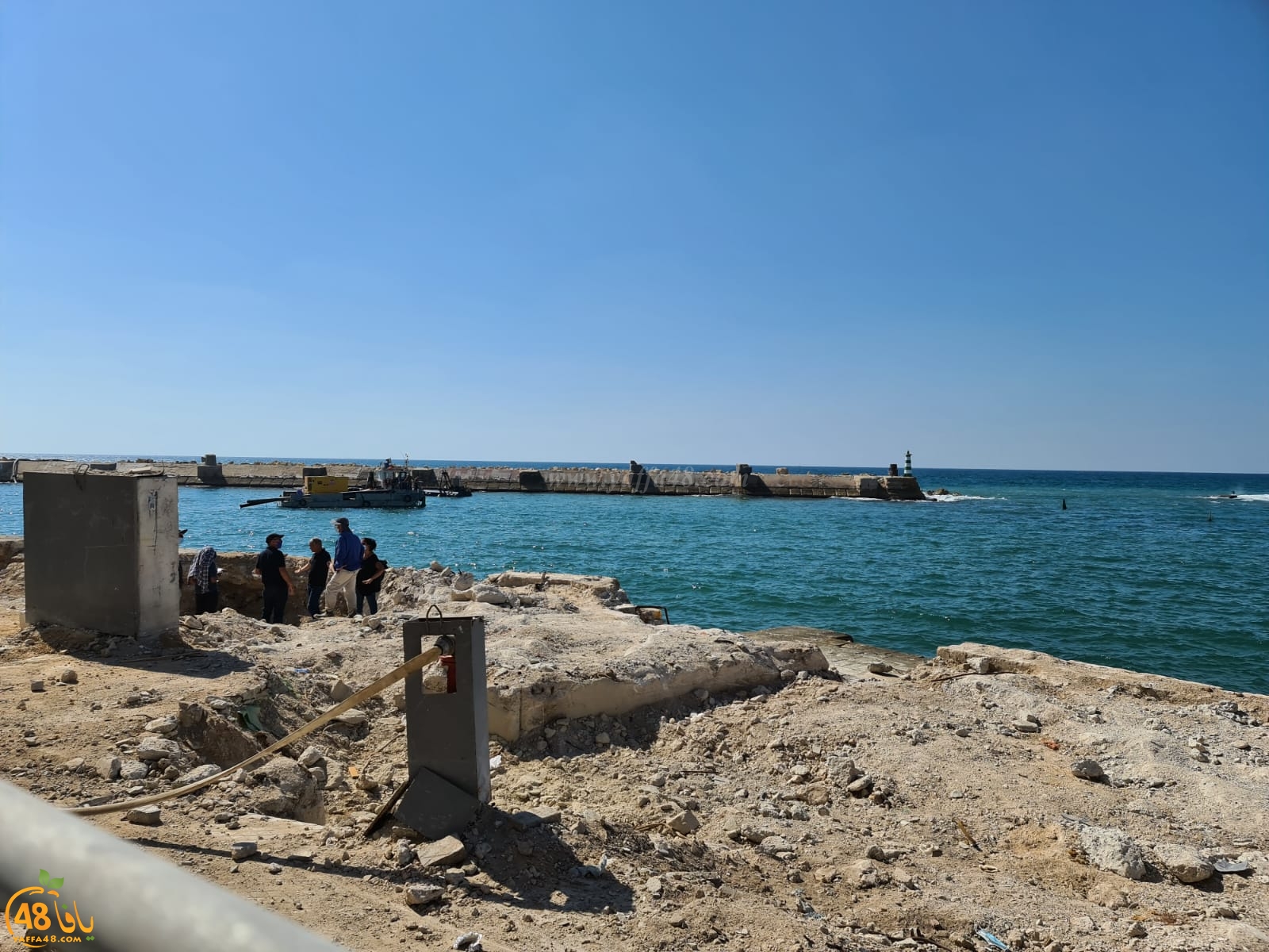  بعد هدم مبنى الجمارك في ميناء يافا - العثور على بقايا أجزاء من سور يافا التاريخي